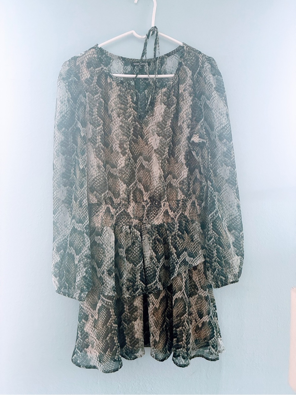 Steve Madden Multicolor Snake-Print Mini Dress